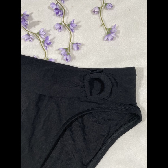 NEW $86 Robin Piccone Kate High Waist‎ Bikini Bottoms in Black [SZ Large ] - Picture 6 of 12